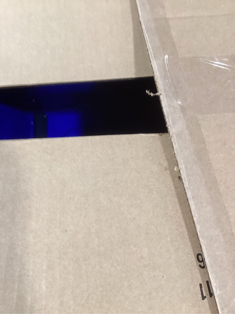 Condition photo showing New/Like New for IRIS USA Large Cat Litter Box with Scatter Shield and Scoop, Open Top High Sided Cat Litter Pan, Blue Top Entry Blue