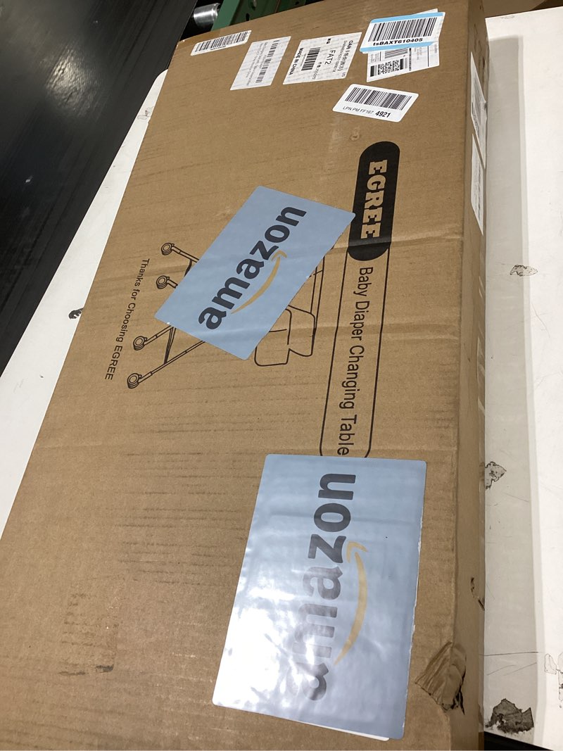 Condition photo showing Good Condition for Baby Changing Table Portable Folding Diaper Changing Station with Wheels, Adjustable Height Mobile Nursery Organizer with Safety Belt and Large Storage Racks for Newborn Baby and Infant, Gray Grey