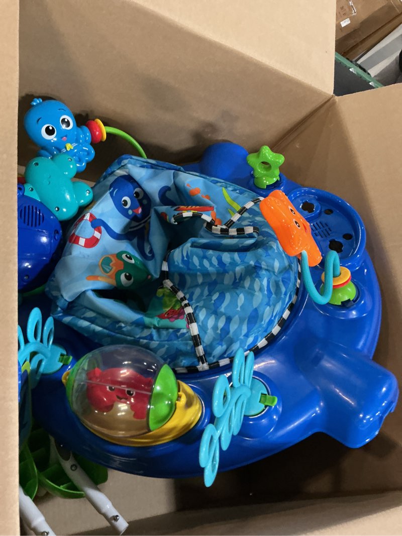Condition photo showing As Is for baby einstein neptune's ocean discovery activity baby jumper activity center, ages 6 months +, max weight 25 lbs., unisex