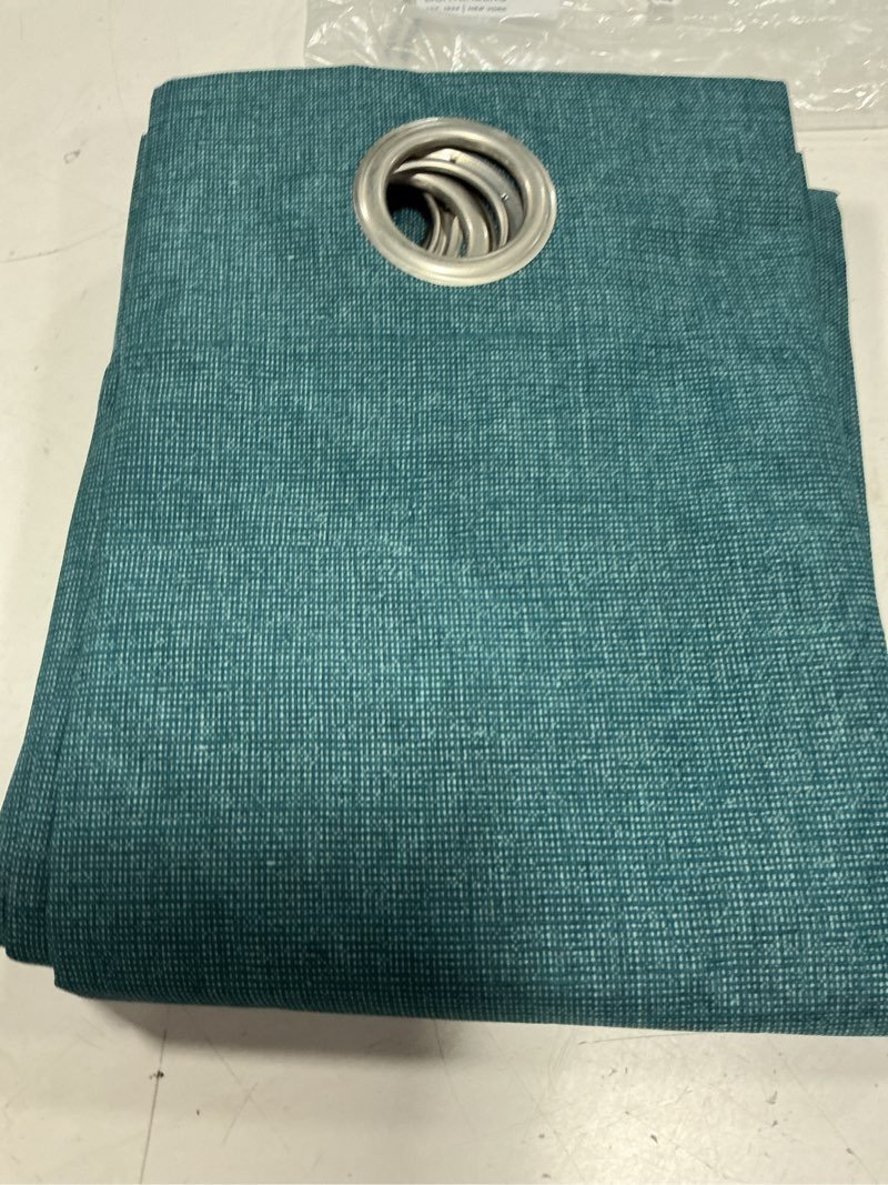 Condition photo showing Good Condition for sun zero columbia thermal insulated 100% blackout grommet curtain single panel, 50" x 63", teal