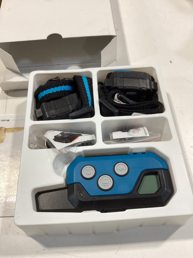 Condition photo showing Good Condition for shock collar for dogs, dog training collar with remote control for 2 dogs, 3 training modes with beep, vibration and satic, waterproof, rechargeable for large medium blue