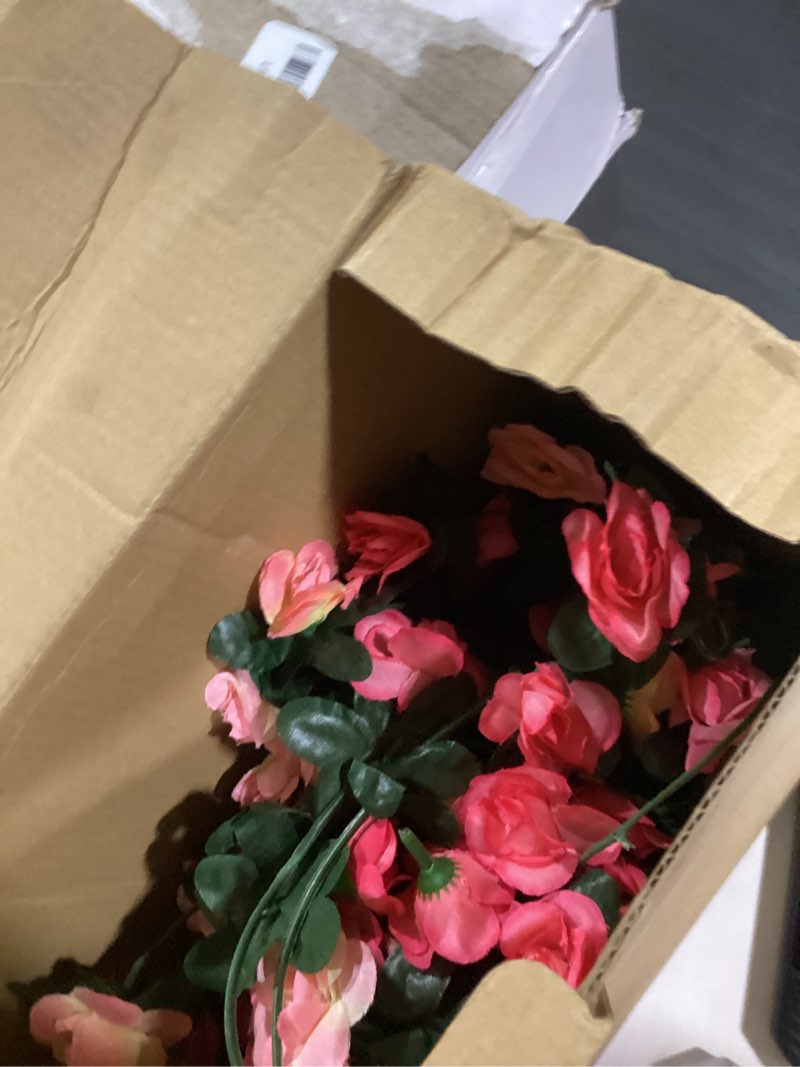 Condition photo showing Good Condition for miracliy 8pcs 66ft pink flower garland, artificial rose floral vines fake hanging spring flower garland for wall backdrop wedding arch tea party door mantle decoration pink-8pcs