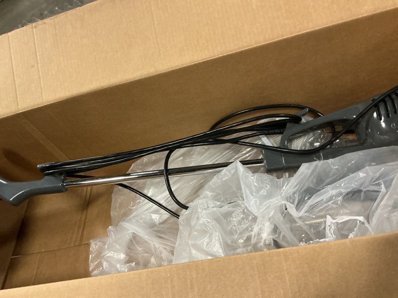 Condition photo showing As Is for Amazon Basics 2-in-1 Corded Stick Vacuum Cleaner, Convertible to Handheld, Lightweight (3.9 LBS), with Washable Filter, Crevice Tools, 0.5L Dust Cup, 19.7-Ft Cord, 300W, Black Vacuum Cleaner Only