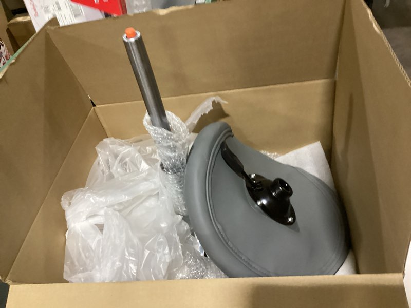 Condition photo showing As Is for FRNIAMC Professional Saddle Stool with Wheels Ergonomic Swivel Rolling Height Adjustable for Clinic Dentist Beauty Salon Tattoo Home Office (Grey)