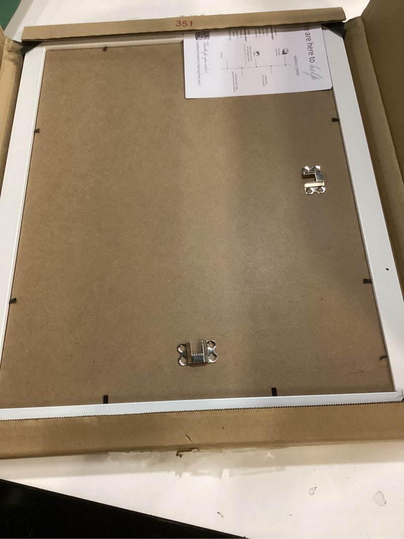 Condition photo showing Good Condition for LaVie Home 14 x 18 Poster Frame White, Display Pictures 12x16 with Mat or 14x18 Without Mat, Stable and Sturdy Picture Frame and Polished Plexiglass, Horizontal and Vertical Format of The Wall?1 Pack? 14x18 White