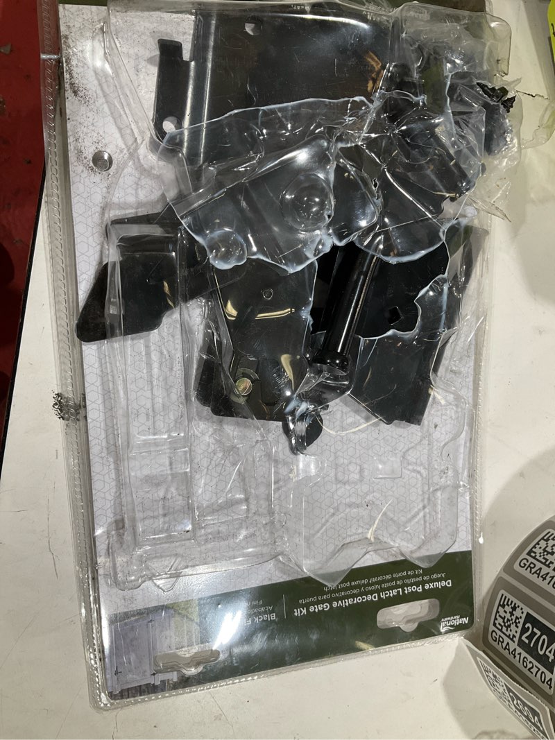 Condition photo showing As Is for national hardware 8-in black gate hardware kit