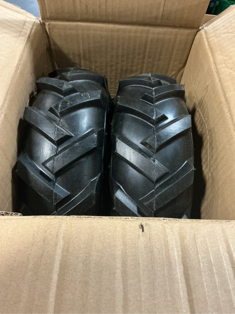 Condition photo showing Good Condition for 11x4.00-4" Tiller Tire and Wheel (3/4" Axle Size), 3-1/8" Centered Hub, Compatible with Craftsman & Troy-Bilt Tiller Garden Trailer, Tractor, Tillers, and Snowblower Tire