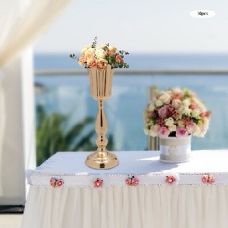 20pcs Set Metal Gold Flower Vases Stand Centerpieces Tabletop Wedding Decoration10pcs
