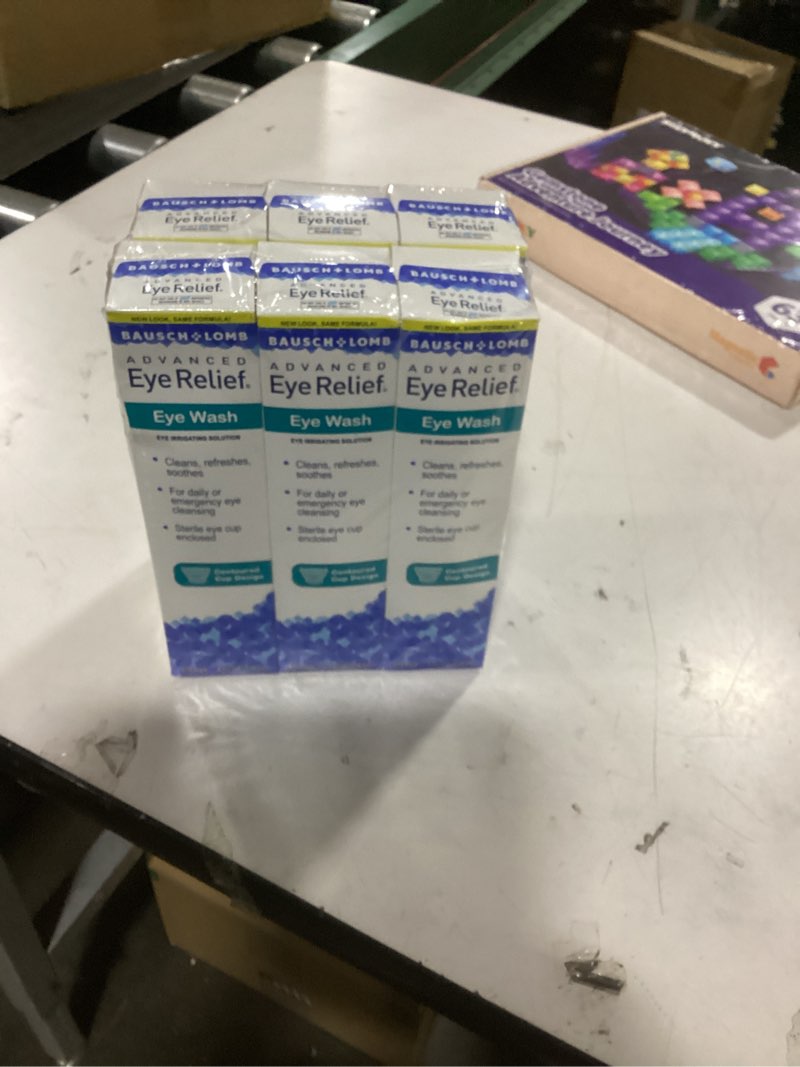 Condition photo showing New/Like New for Bausch + Lomb Advanced Eye Relief, Eye Wash Solution, Cleanses, Refreshes, and Soothes for Daily or Emergency Use, 4 Fl Oz (Pack of 6)