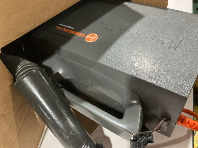 Condition photo showing As Is for Hoover Commercial PORTAPOWER Lightweight Canister Vacuum Cleaner with Attachments, Portable Carriable Handheld Small Professional Grade Bagged, 8 Pounds, CH30000, Black