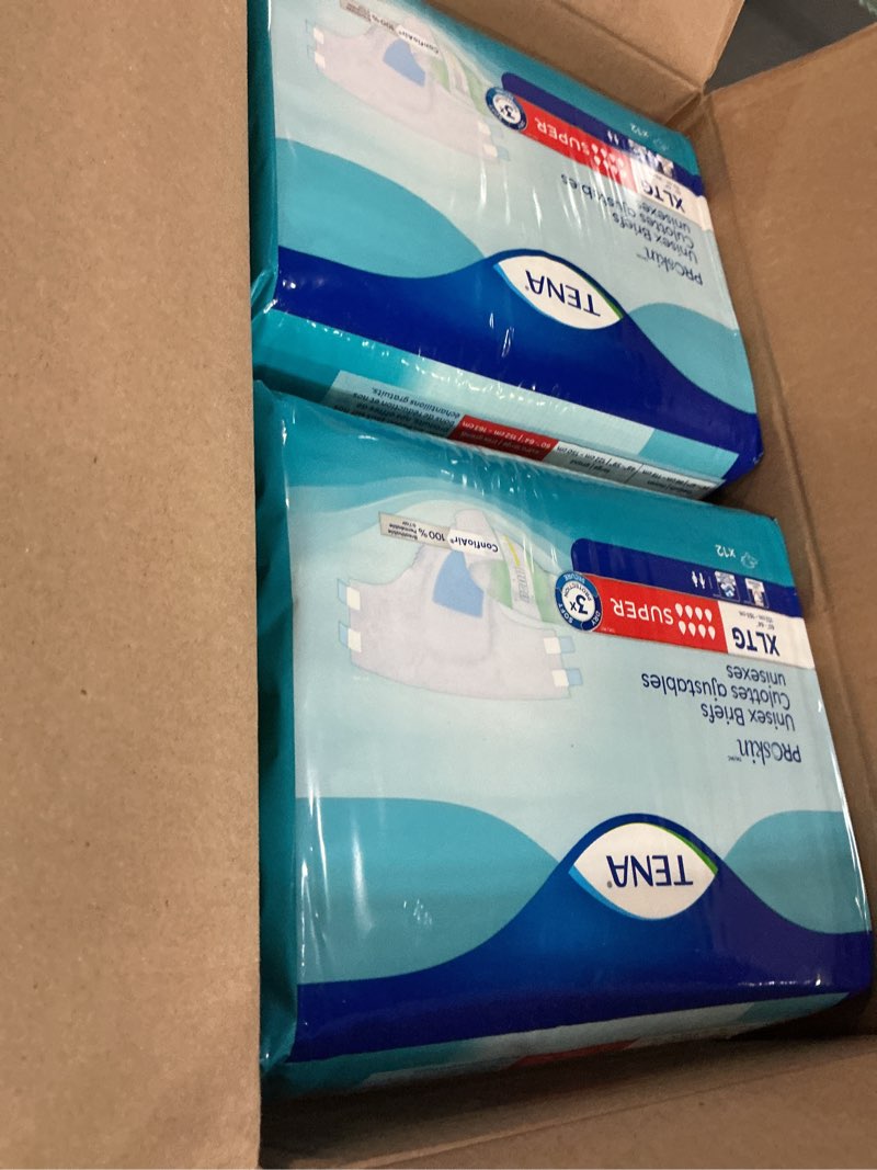 Condition photo showing New/Like New for Tena ProSkin Unisex Adult Diapers with Tabs, Maximum Absorbency, X-Large, 48 ct X-Large 48