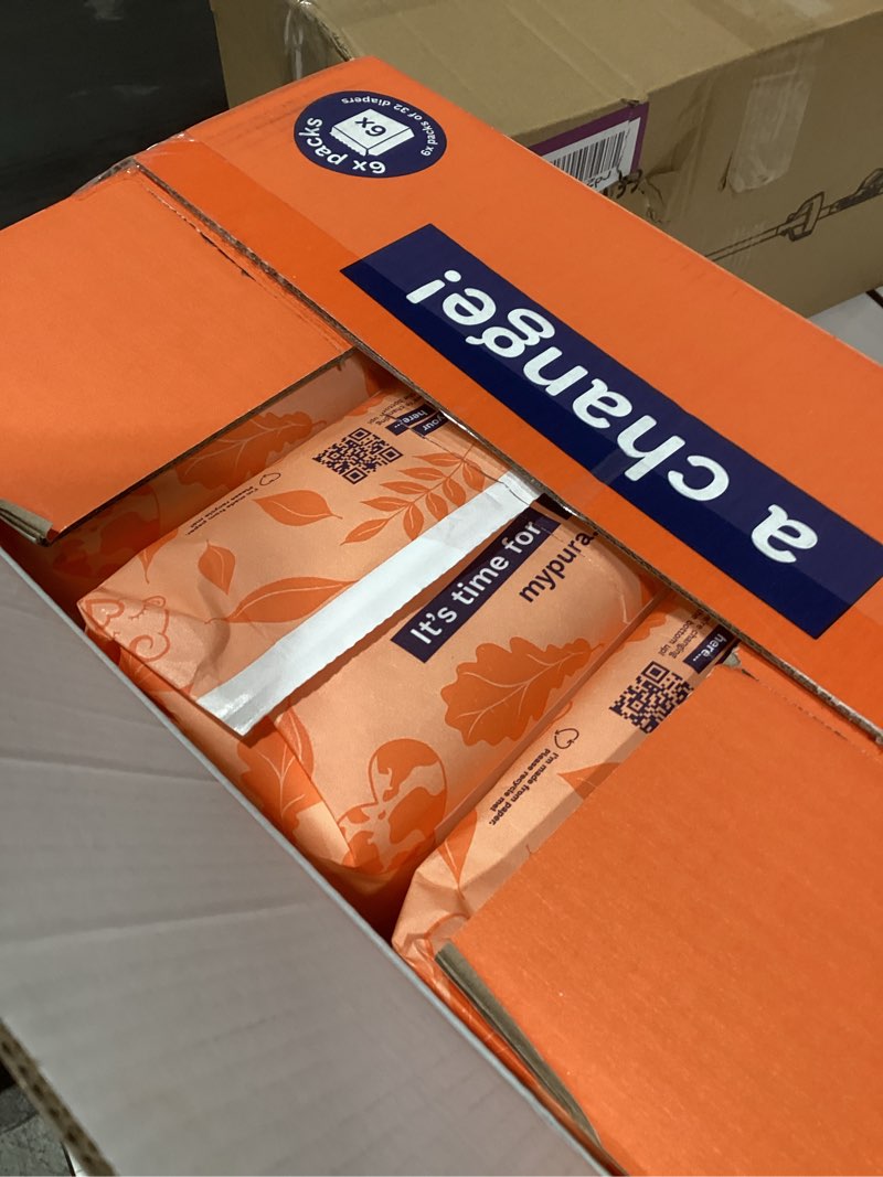 Condition photo showing New/Like New for pura hypoallergenic diapers, size 1 (4-11 lbs), monthly pack, totally chlorine free, wetness indicator, suitable for sensitive skin, soft cotton comfort, overnight, 6 packs of 32 (192 baby diapers) size 1 192