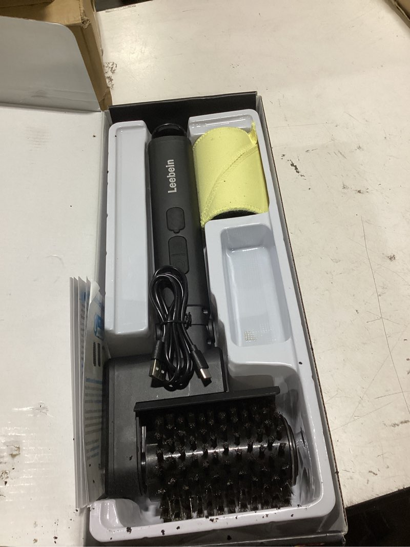 Condition photo showing Good Condition for leebein electric grill brush for outdoor, 2026 tiktok bbq grill cleaner with 3 heads, 3-speed & angle adjust cordless rotary grill brush, 150mins runtime grill cleaning brush for barbecue grates black