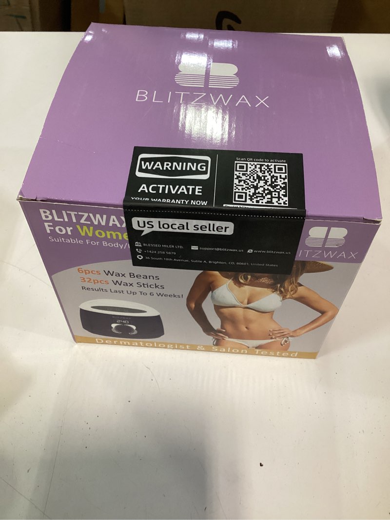 Condition photo showing New/Like New for BLITZWAX Brazilian and Bikini Waxing Kit for Women, Hard Wax Warmer for Face, Legs and Body, At Home Hair Removal Kit, Beginner Friendly, Quick Heating, Pink and Blue Gradient Color Pink-Blue