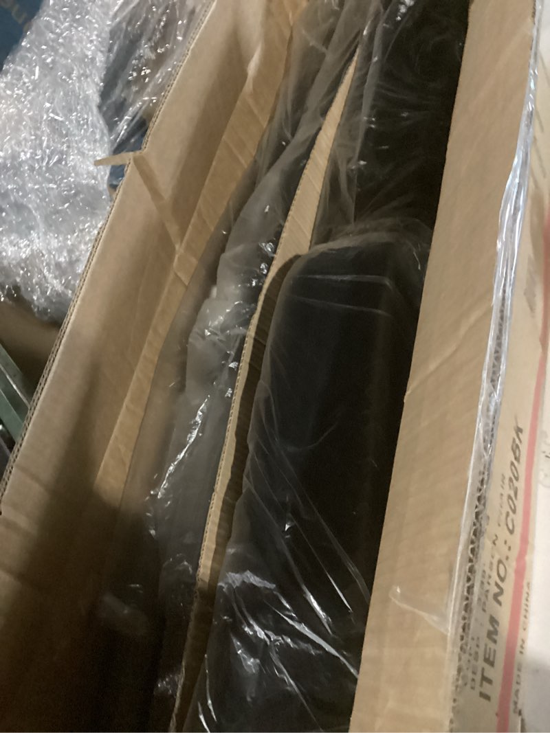 Condition photo showing New/Like New for roundhill furniture urban style solid wood leatherette padded parson chair, black, set of 2