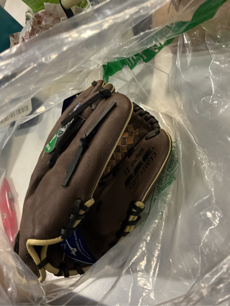 Condition photo showing Good Condition for mizuno prospect powerclose youth baseball glove series i v-flex notch i parashock palm pad i buttersoft palm liner left hand throw brown|tartan flex web 11"|all positions|ages 7-8
