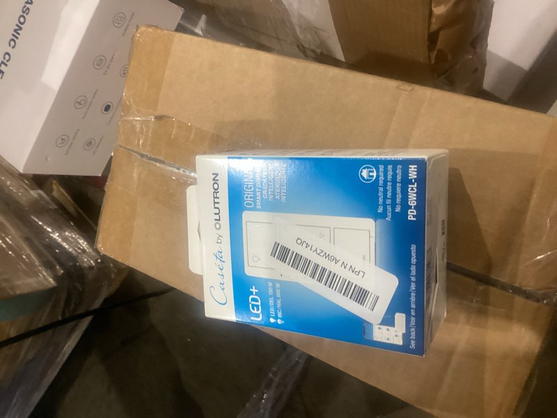 Condition photo showing Good Condition for Lutron Caseta Original Smart Dimmer Switch (Lutron Smart Hub Required), for LED Lights, 150 Watt, Single-Pole/3-Way, No Neutral Required, PD-6WCL-WH, White, 6 Pack White 6 Pack Caseta Dimmer Switch