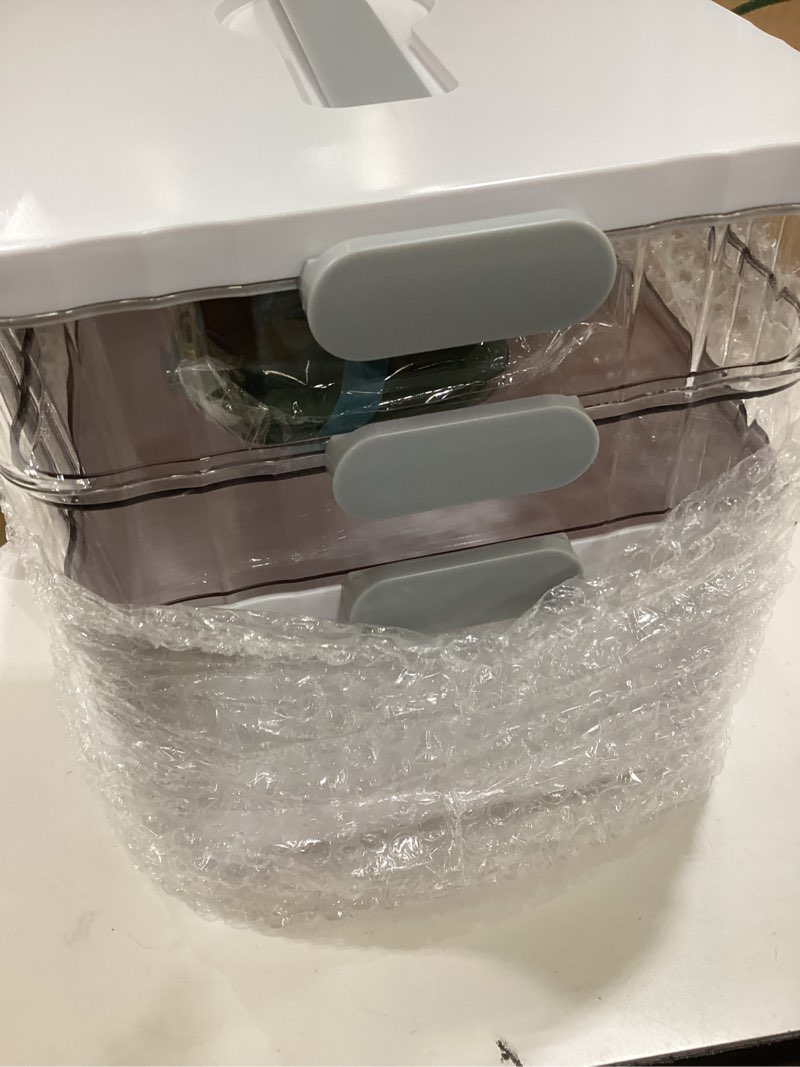 Condition photo showing As Is for 3-Tier Medicine Organizer - Portable Medicine Cabinet with Plastic Handle, Multipurpose Medical Box with Pill Box, Empty First Aid Kit for Home