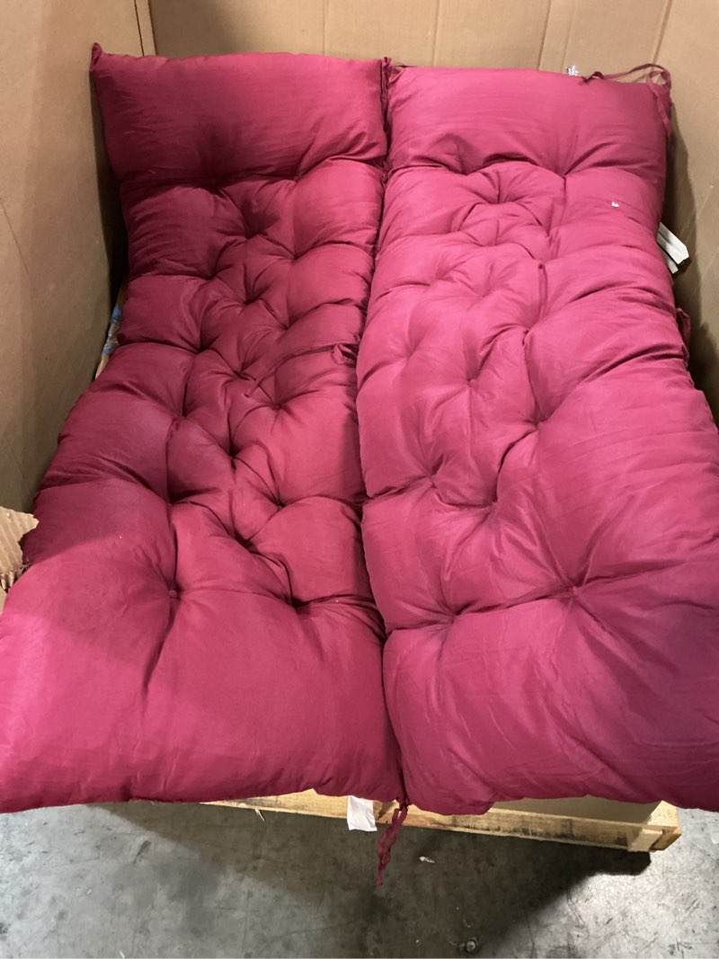 Condition photo showing Good Condition for Pellebant Outdoor Porch Swing Cushion 60 Inch for Patio, Lawn, Backyard, Garden(Red)