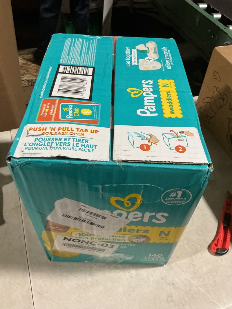 Condition photo showing New/Like New for Pampers Swaddlers Diapers, Size 0 (up to 10 lbs), 140 Count, Absorbent, Keeps Baby Dry and Comfortable, Skin Safe Disposable Baby Diaper (Packaging May Vary) Newborn 140
