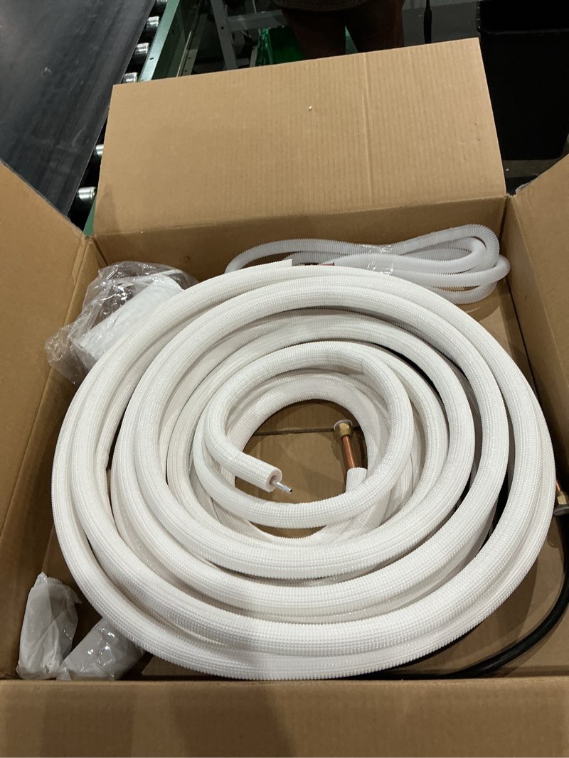 Condition photo showing As Is for icool pe thickened insulated coil copper pipes for air conditioner hvac refrigeration and heating equipment, with fittings