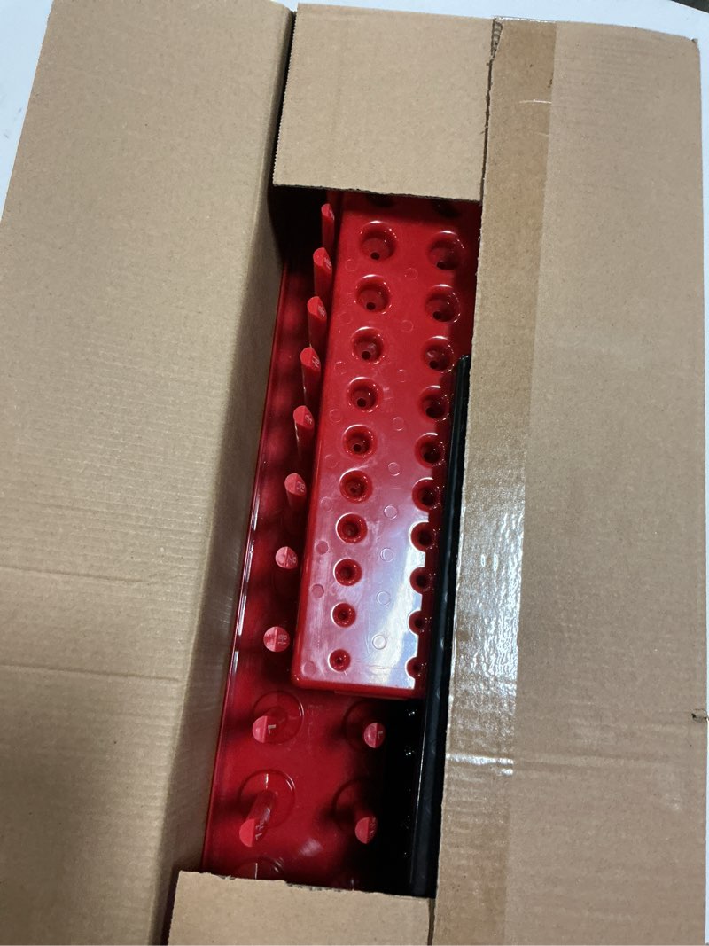 Condition photo showing New/Like New for 6pcs socket organizer tray set, red sae & black metric socket storage trays, 1/4-inch, 3/8-inch & 1/2-inch drive deep and shallow socket holders for toolboxes 6pcs socket organizer (store 170 sockets)