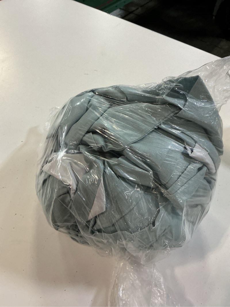 Condition photo showing As Is for european linen room darkening curtain - single panel color: light blue(unknown size)