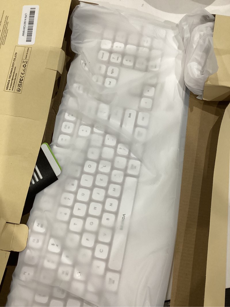 Condition photo showing Good Condition for seenda wireless bluetooth keyboard and mouse combo, coe200 ergonomic wireless keyboard mouse with wrist rest, multi-device connection, full-size compatible for computer/laptop/mac/macbook, white