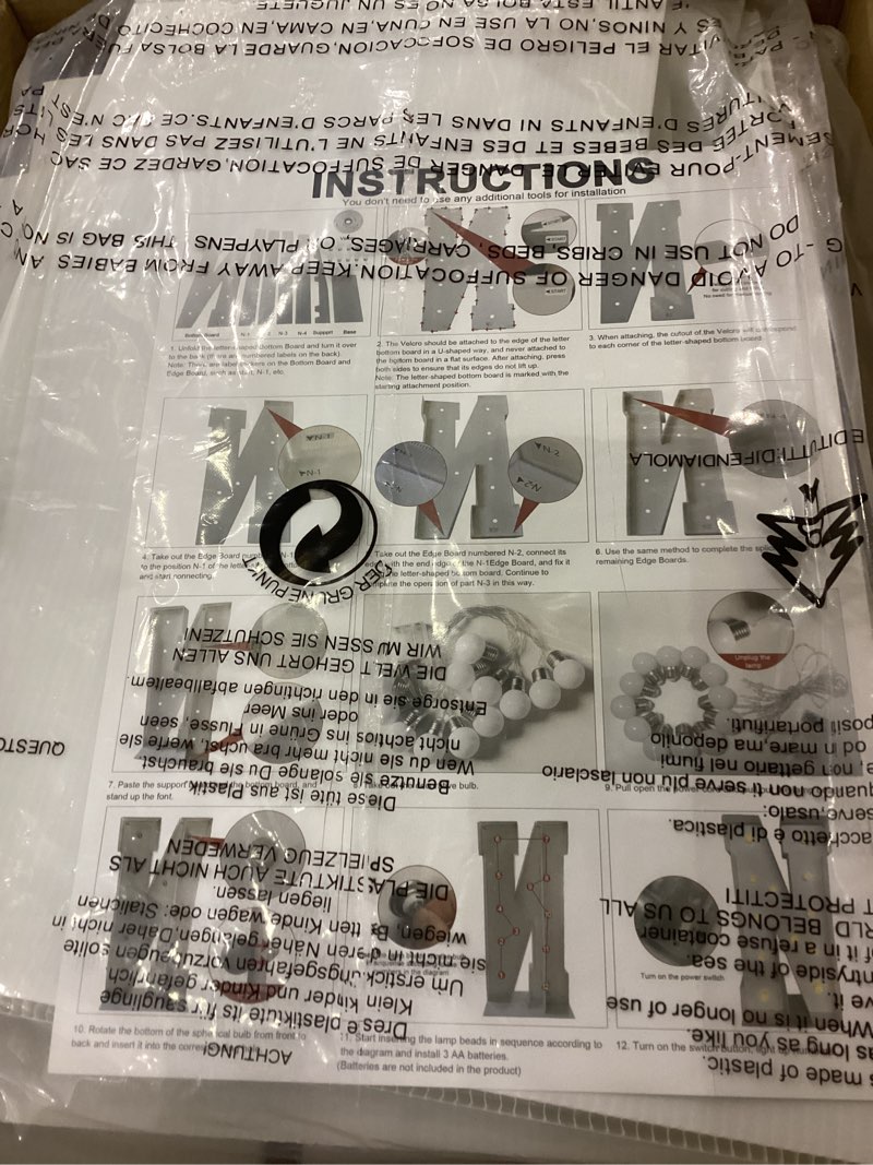 GGPL 4ft Marquee for Letters N, Large Light up Letters, Multifunctional Large Marquee for Letters 4 