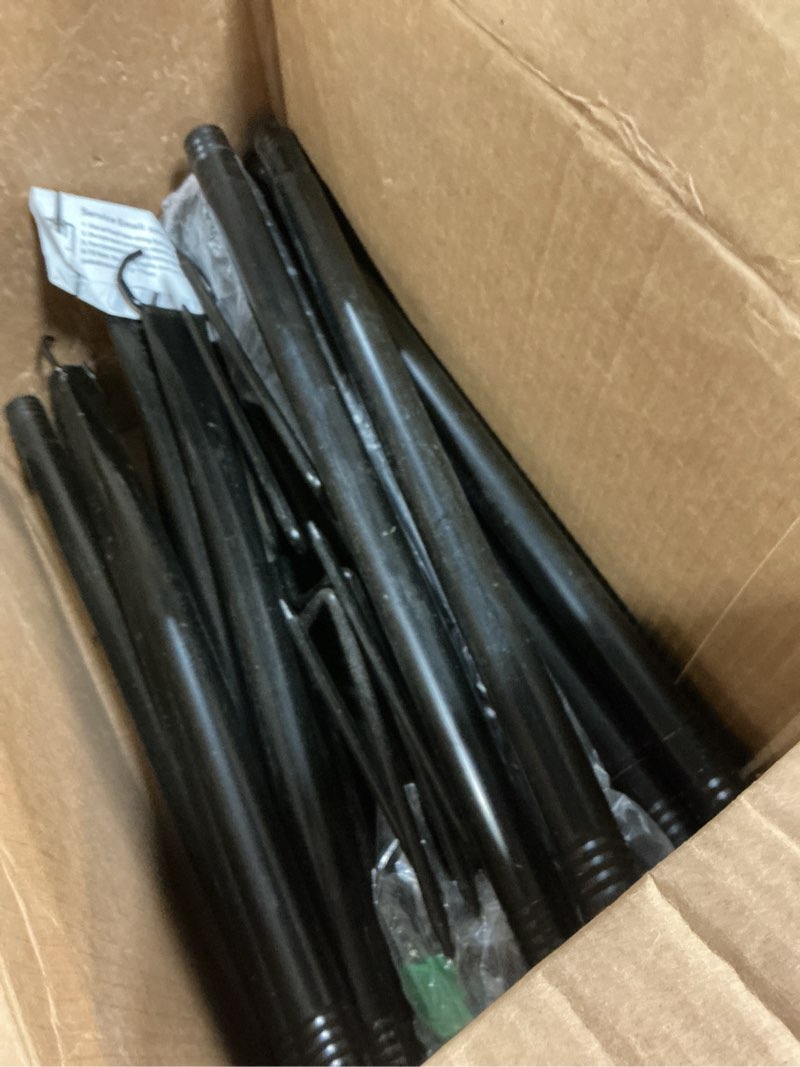 Condition photo showing As Is for 2 pack string light poles,10 ft light poles for outside string lights,outdoor lights pole with fork,metal poles stand for patio deck backyard 10ft 2 pack