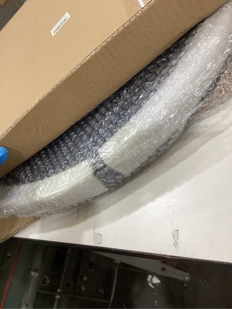 Condition photo showing As Is for Round Ottoman Table Tray Round-24 - Rustic Wooden Serving Tray for Farmhouse Decorative Oversized Coffee Table Trays Living Room Kitchen Counter Breakfast Blue 24" Blue