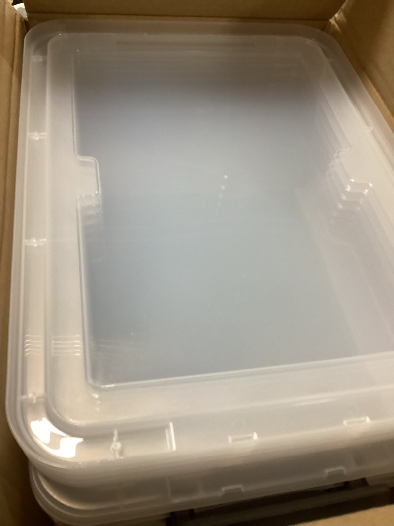 Condition photo showing Good Condition for 17 qt clear storage bins with lids large stackable plastic (6 pack) 15.9x11.6x7.3"