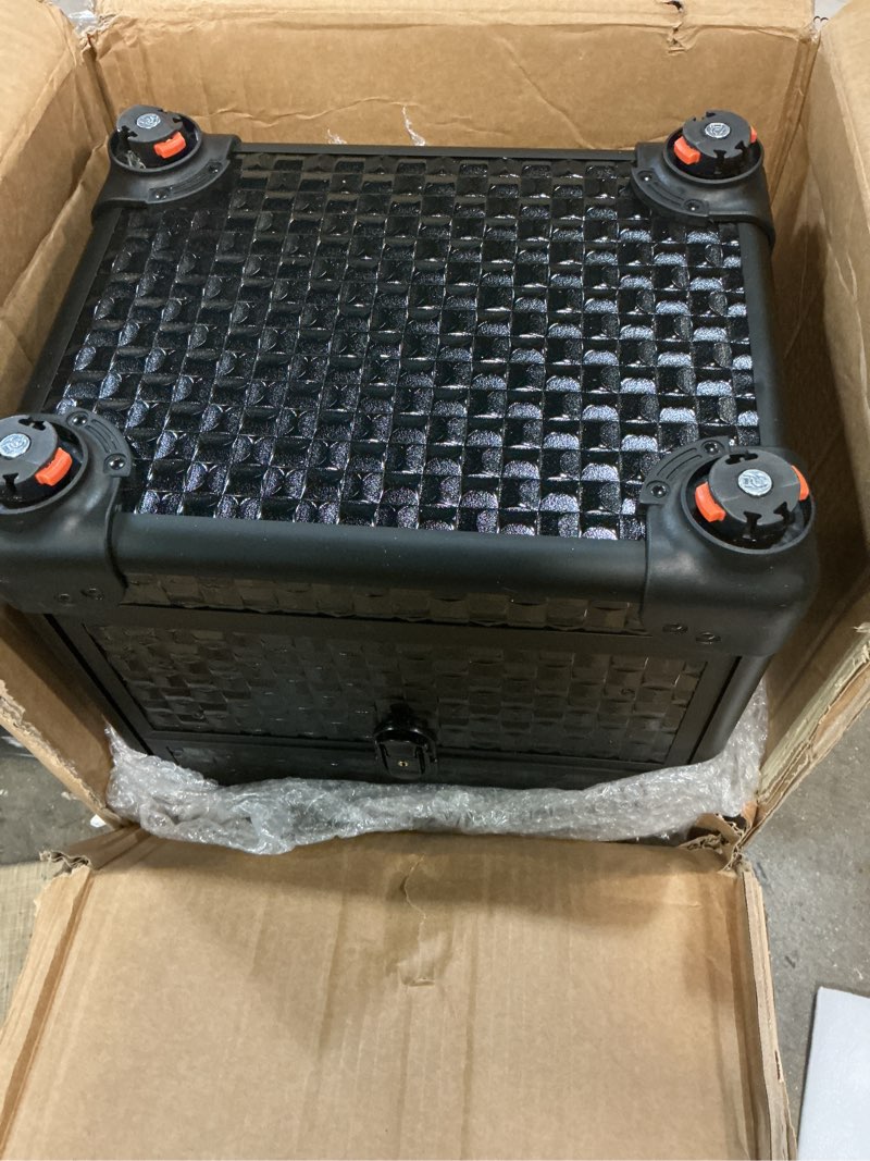 Condition photo showing Good Condition for yueieoun salon cart with 3 drawers, nail trolley cart with wheels salon station rolling makeup train case cosmetology case organizer cases for nail tech,spa,face painting,hairstylist,makeup artist black