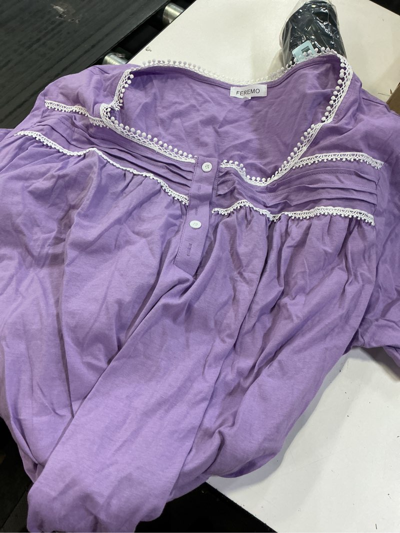 Condition photo showing Good Condition for feremo 100% cotton plus size nightgowns for women short sleeve ladies sleepwear 3xl