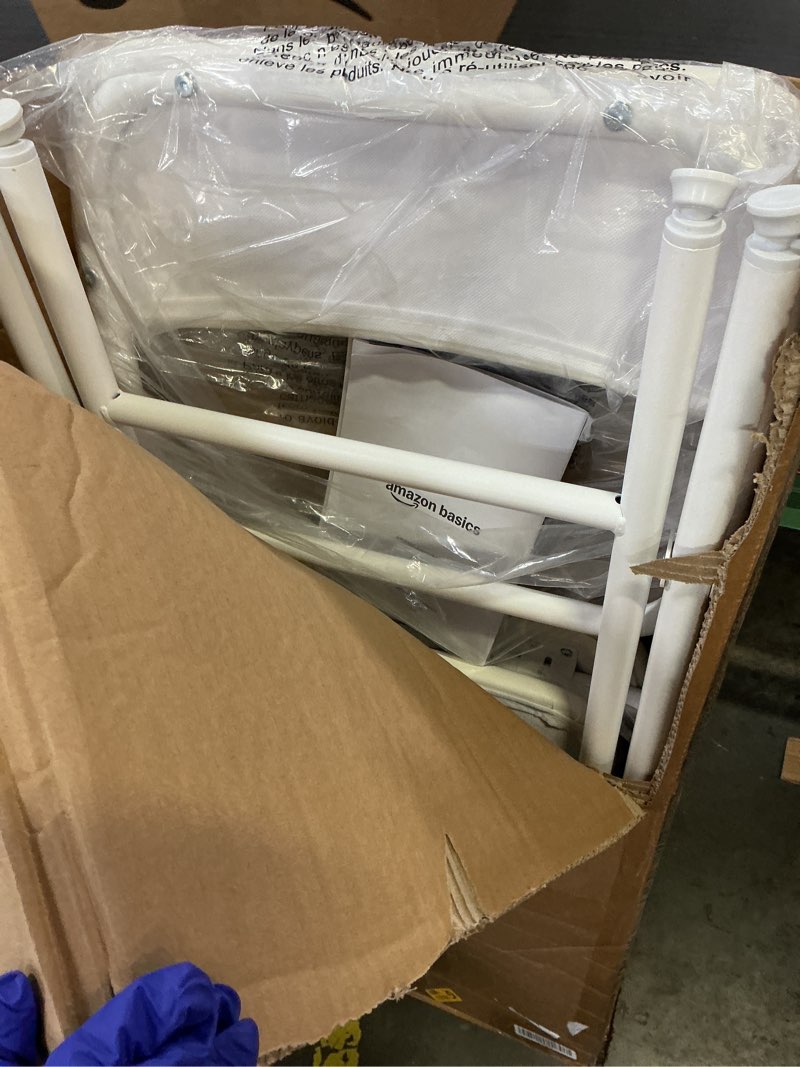 Condition photo showing Good Condition for amazon basics folding bar stool with footrest, portable, sturdy, space-saving storage, 300lb capacity, 24" height, white, set of 2 2 pack white
