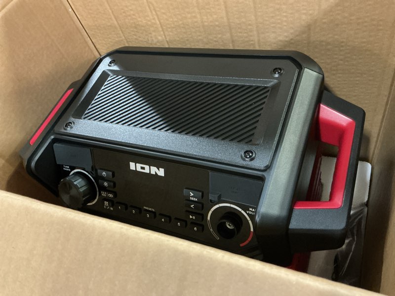 Condition photo showing Good Condition for ion tailgater classic outdoor portable bluetooth speaker with rechargeable battery, fm radio, usb port, ipx5 water-resistant, 6.5" woofer, app, red tailgater classic - red