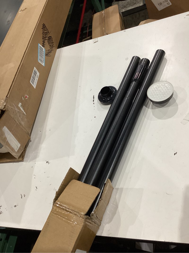Condition photo showing As Is for allzone adjustable tension curtain rod, 40-121 inches, heavy duty curtain rods no drilling, anti-slip tension rod for window, shower, outdoor & patio, easy to install, 1.26in diameter, black black 40-121 inches