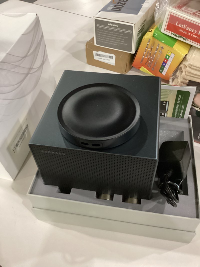 Condition photo showing As Is for smart aroma scent waterless essential oil diffuser, cold air tech scent air machine for 1500 sq ft,200ml hotel collection diffuser for home & office (black titanium, single scent) black titanium single scent