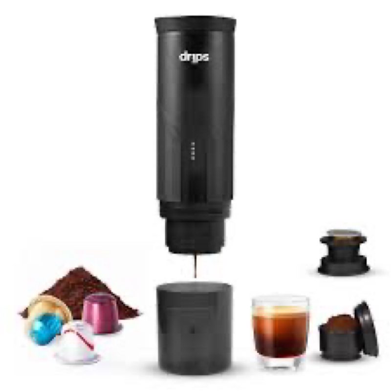 BCTILOP Portable Coffee Maker Set, Electric Espresso Machine & Manual Coffee Bean Grinder, Self-Heat
