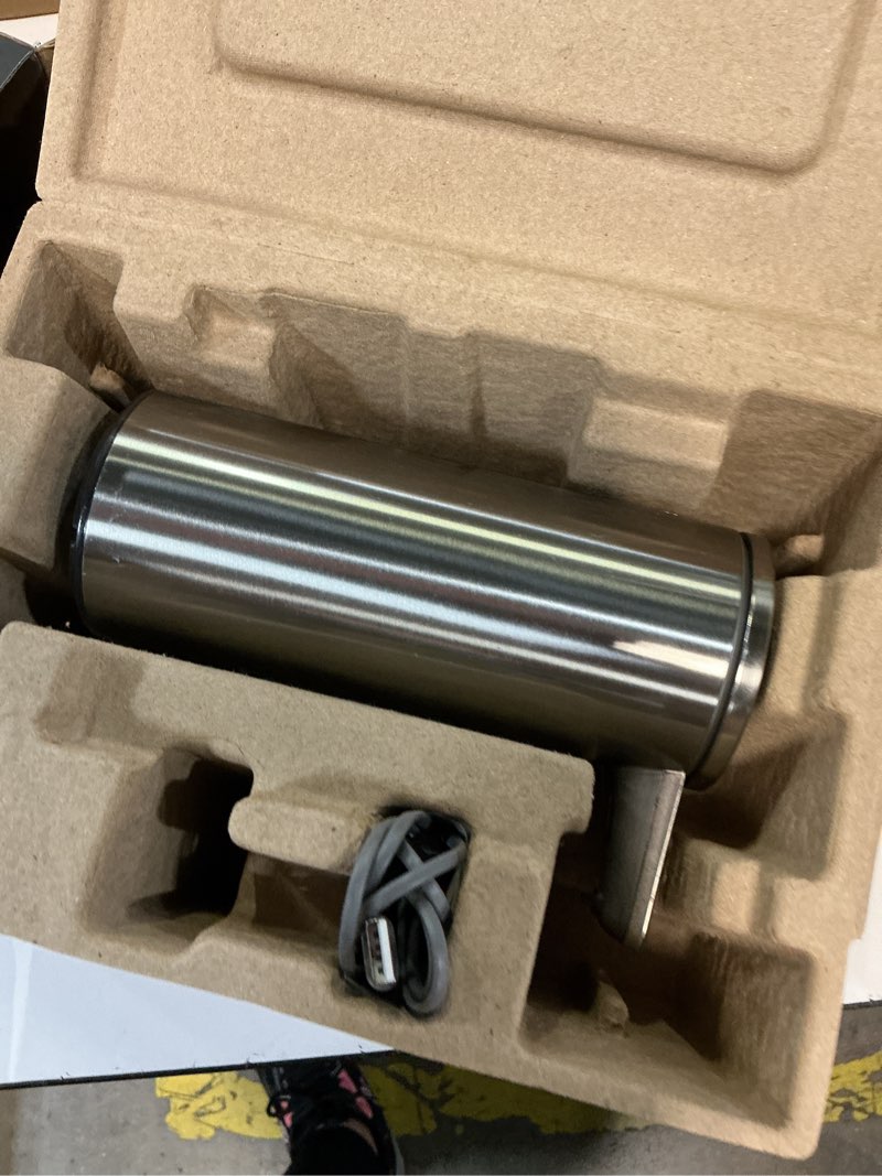 Condition photo showing As Is for simplehuman liquid sensor pump, 9 oz automatic soap dispenser for kitchen and bathroom, touchless motion sensor, variable dispense, rechargeable, no-drip spout, high-grade brushed stainless steel brushed 9 oz.