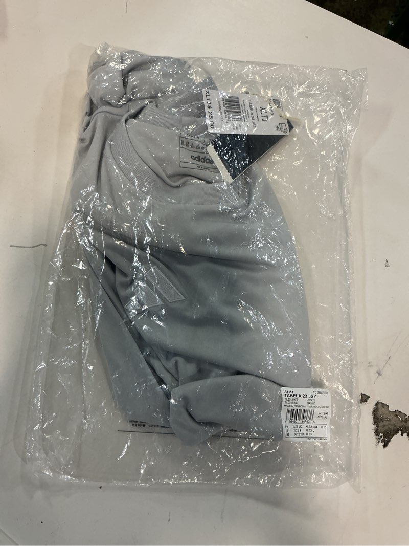 Condition photo showing New/Like New for adidas Men's Tabela 23 Jersey X-Large Tall + 3" Team Light Grey/White