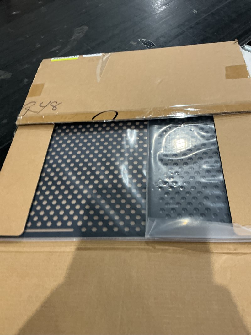 Condition photo showing Good Condition for aluminum alloy rv entry screen door grille adjusts from 22"- 31.5", adjustable rv door screen protector, black