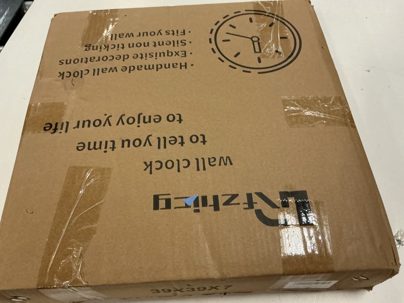 Condition photo showing New/Like New for modern wall clock for bedroom big silent large decorative wall watch for living room decor black office kitchen non ticking metal indoor wall clock 17 inch 17inch