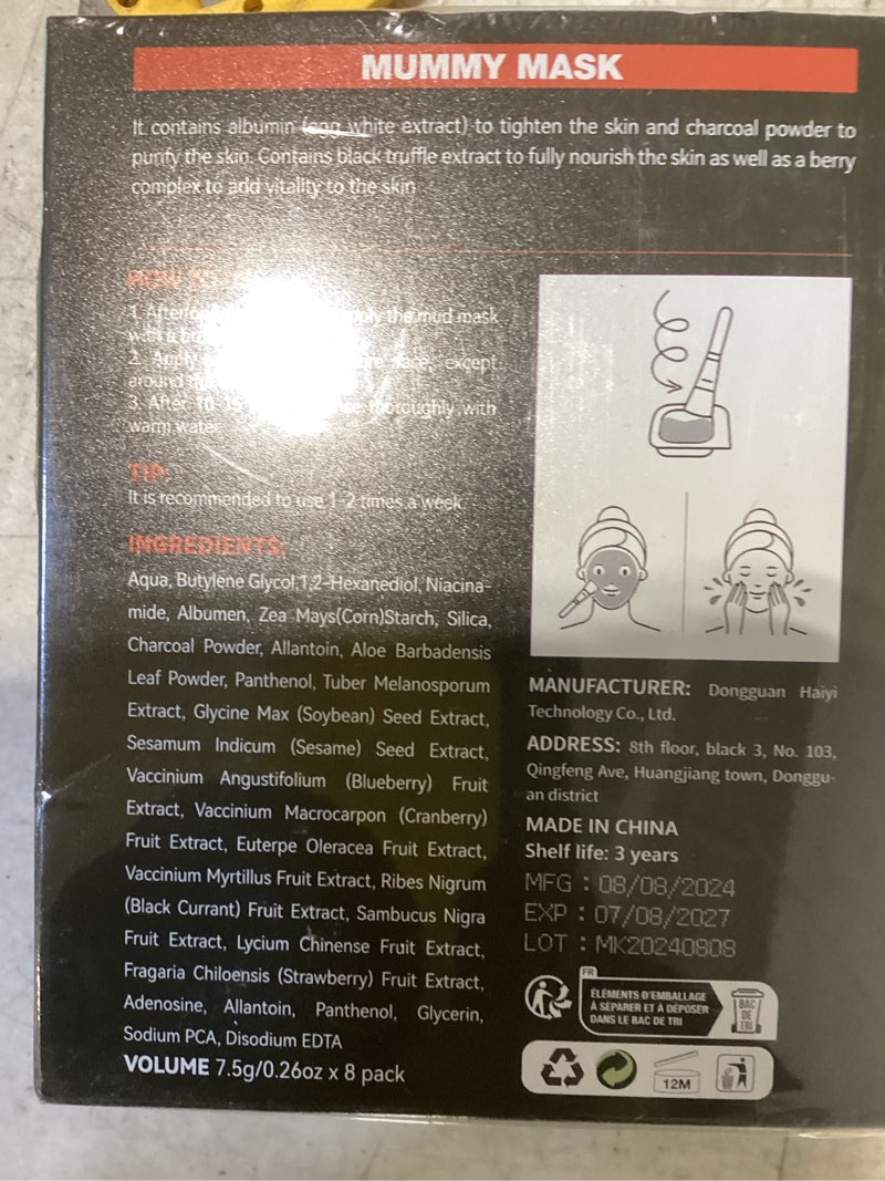 Condition photo showing New/Like New for 2025 New Zombie Facial Mask, Hydrating Skincare Face Mask, Pore Tightening & Lifting Deep Cleansing Clay Mud Mask(1 Box 8Pcs) B