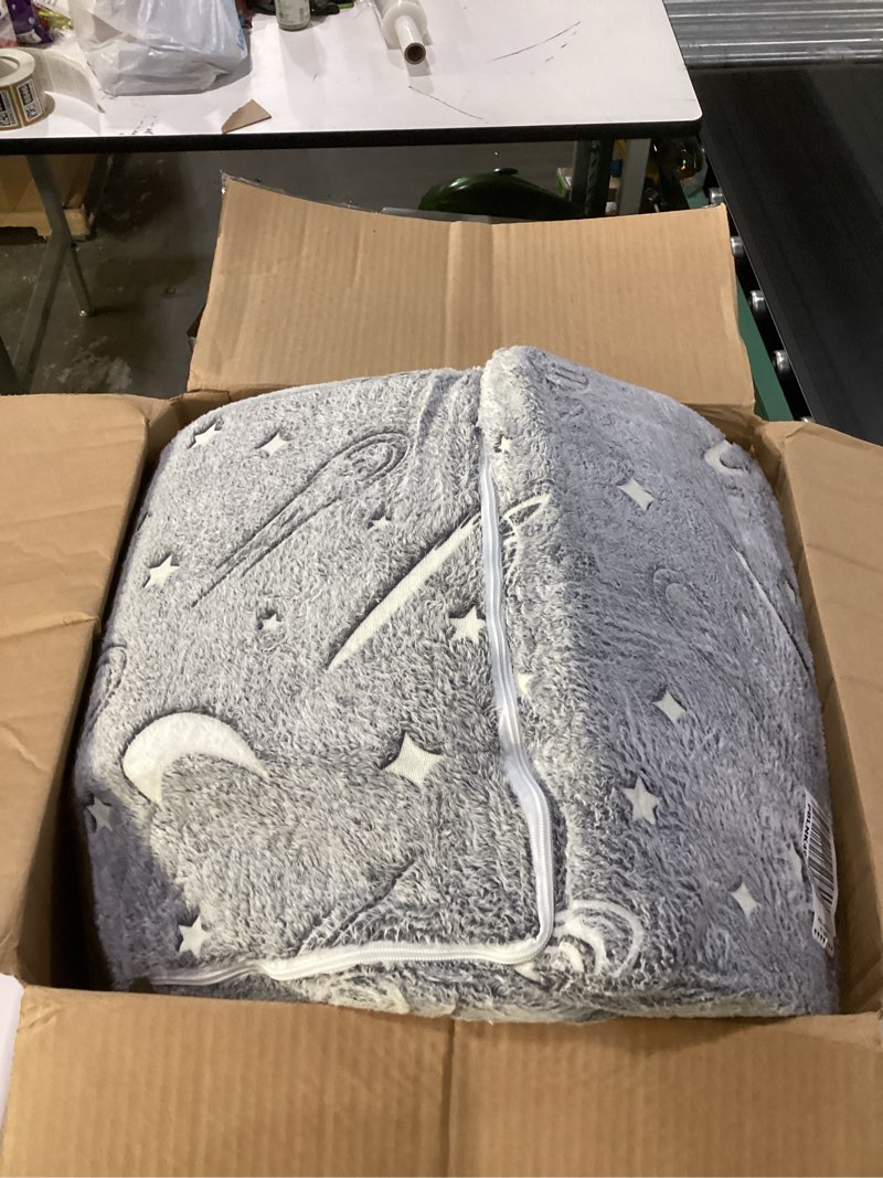 Condition photo showing New/Like New for inhand Kids Couch Toddler Chair Folding Extra Wide 2 in 1 Glow in The Dark Fold Out Flip Open Kids Sofa Baby Convertible Sofa to Lounger,Soft Comfy Glow Foldable Toddler Chairs Kids Couch Bed