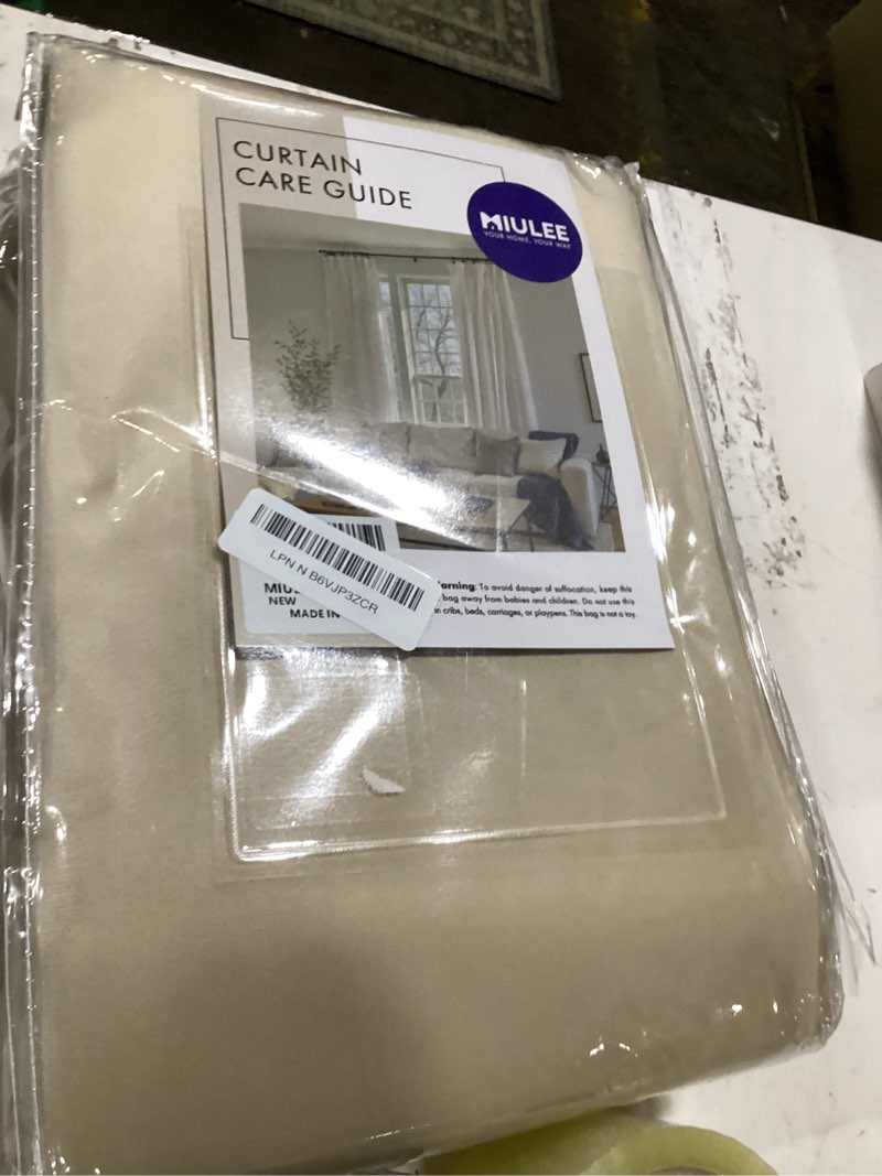 Condition photo showing Good Condition for miulee velvet curtains 90 inches 2 panels - luxury blackout curtains for bedroom living room thermal insulated super soft window drapes rod pocket & back tab, camel beige, w52 x l90 inch 52"w x 90"l (pack of 2) camel beige