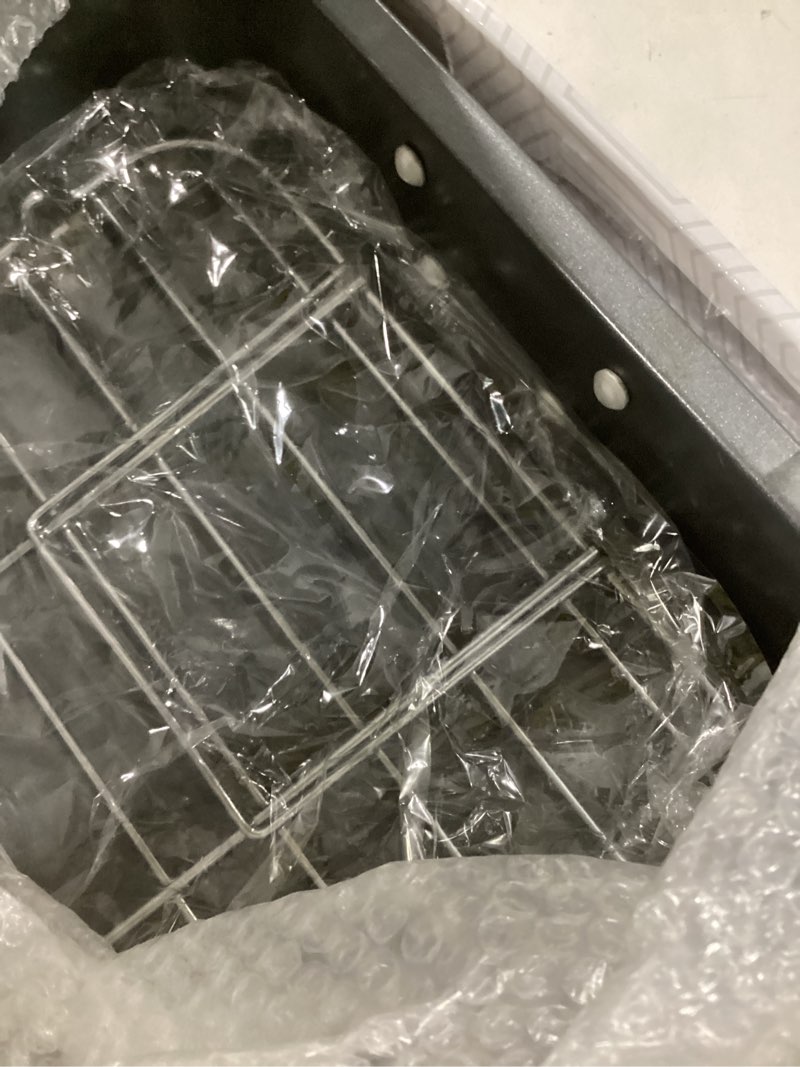 Condition photo showing New/Like New for Roasting Pan With Rack 11" x 15" - Non Stick Large Roaster Pan and Flat Rack with Foldable Handles - Roasting Pans for Ovens to Elevate Food for Even Heating - Dishwasher Safe Turkey Roast Pot Pan & Flat Rack