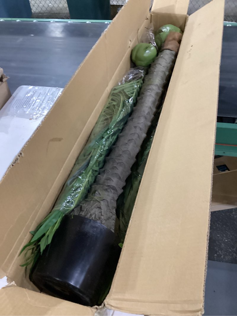 Condition photo showing Good Condition for bailikang artificial phoenix palm tree 7.2ft tall - fake large tropical tree with adjustable leaves, realistic faux sago palm for indoor outdoor decor, patio, poolside, yard, living room, office