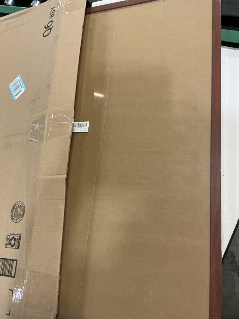Condition photo showing New/Like New for 24x36 Inch Cork Bulletin Board for Wall with Rich Walnut Wood Frame | Elegant Pin Board for Office & Home | Includes 20 Push Pins & Mounting Hardware