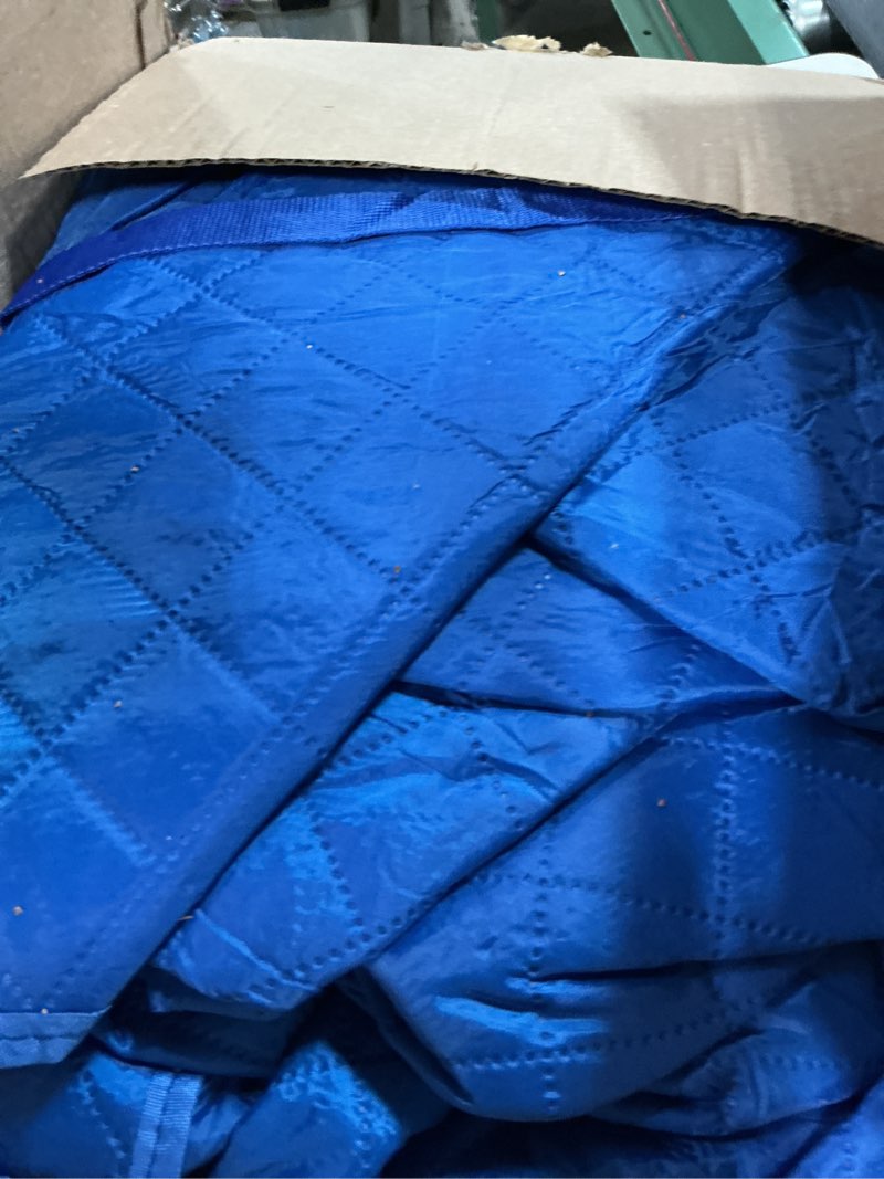 Condition photo showing As Is for Tlswshsy 82'' x 27'' Insulated Inflatable Hot Tub Thermal Cover, Energy Efficient Hot Tub Cover with Handles and Straps, Portable Hot Tubs Spa Full Coverage for Keeping Warm and Dustproof (Blue) 82'' x 27'' Blue-Round